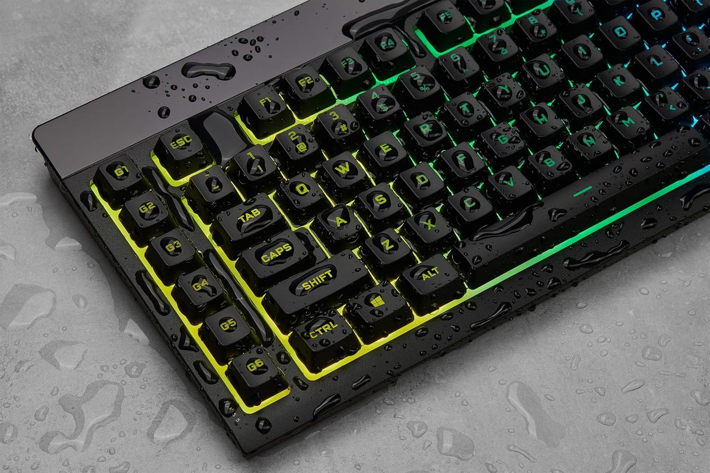 K55 RGB Pro-Dynamic RGB Backlighting - Six Macro Keys with Elgato Stream Deck Software Integration-Ip42 Dust and Spill Resistant-Detachable Palm Rest-Dedicated Media and Volume Keys, Black
