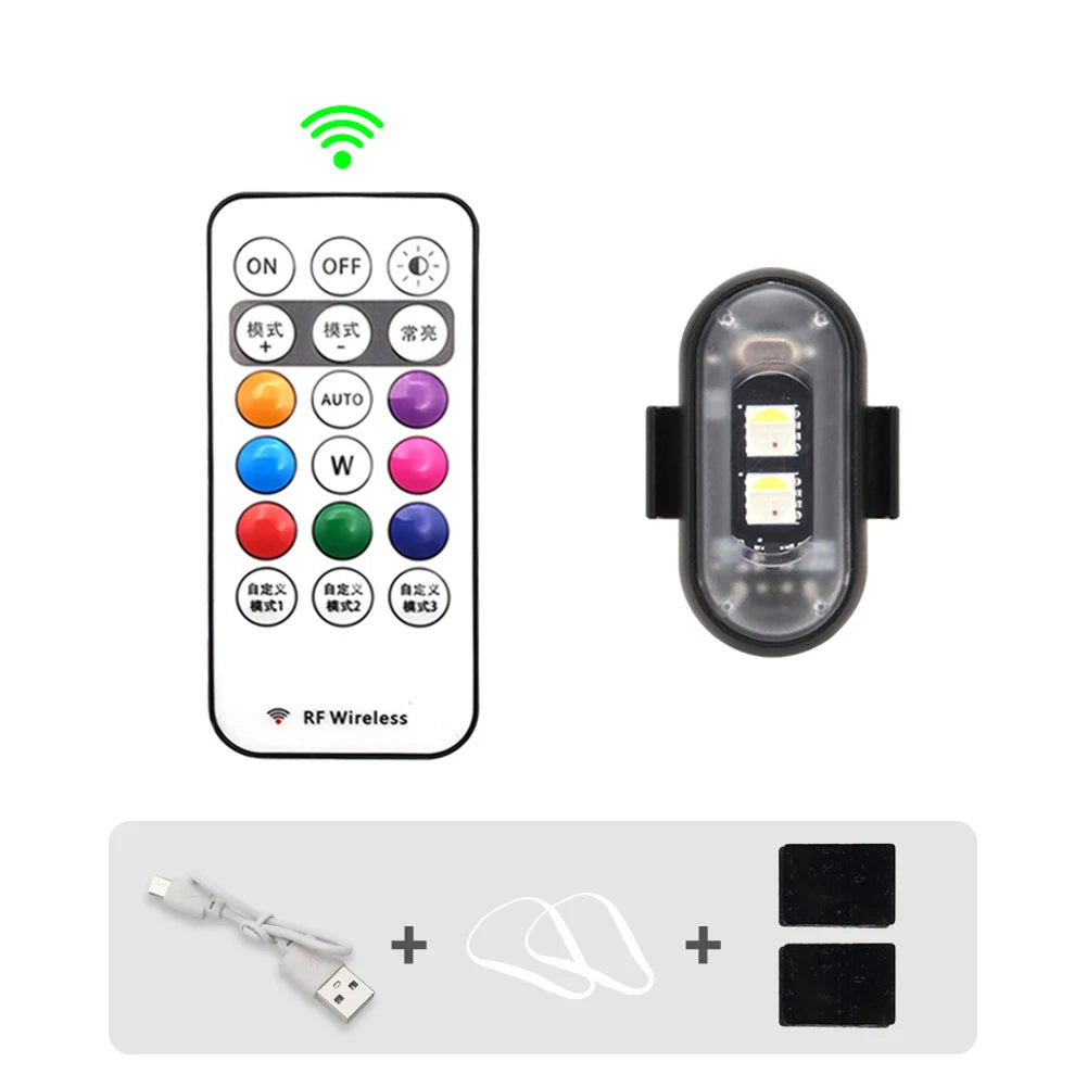 Wireless Light Aircraft Airplane Helicopter Warning Lights RGB Led Aircraft Strobe Lights Motorcycle Lights LED Flash Position