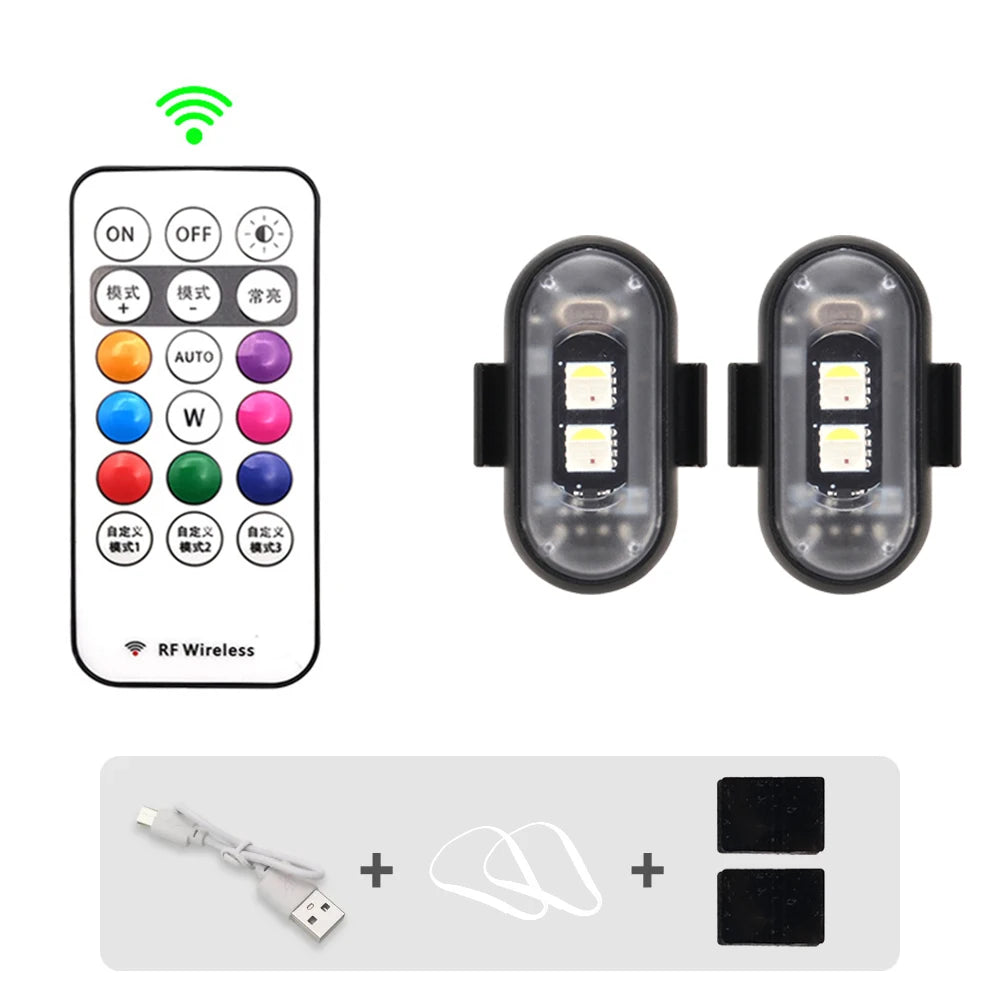 Wireless Light Aircraft Airplane Helicopter Warning Lights RGB Led Aircraft Strobe Lights Motorcycle Lights LED Flash Position