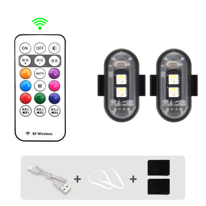 Wireless Light Aircraft Airplane Helicopter Warning Lights RGB Led Aircraft Strobe Lights Motorcycle Lights LED Flash Position