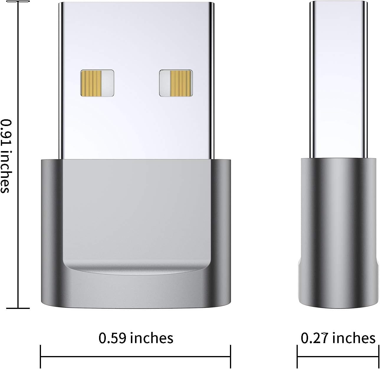 USB C Female to USB Male Adapter (4-Pack), Type C to USB a Charger Converter for Iphone 17 16 15 14 13 12 11 Pro Max, Samsung Galaxy S25 S24 S23 S22 Ultra, Apple Iwatch Watch Series 7 8, Airpods,Ipad