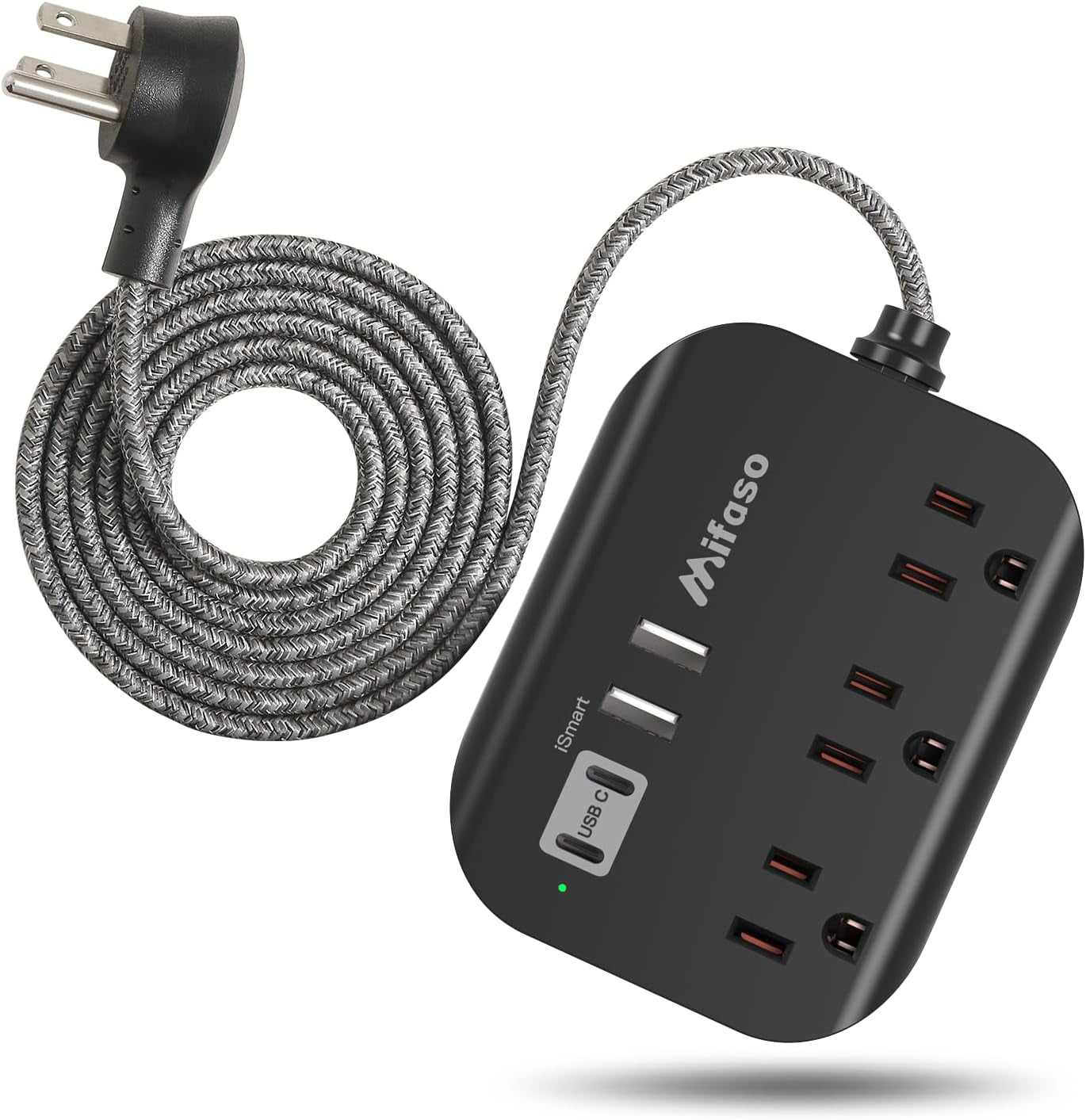 Travel Essentials -  Power Strip with USB, Compact Flat Plug Extension Cord 5Ft with 3 Outlets 4 USB Ports, Non Surge Cruise Must Haves, Cruise Ship Essentials, Dorm Room, Apartment Essentials