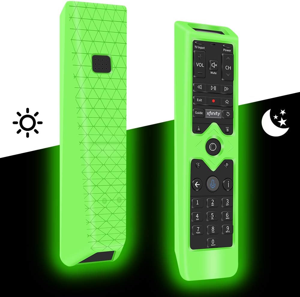 Remote Case Covers Holder for Xfinity Remote Control,Silicone Protective Case Skin for Xfinity Comcast XR15 Voice Control Remote,[Thicken Layer] Shock-Absorption Bumper Remote Back Covers-Glowgreen
