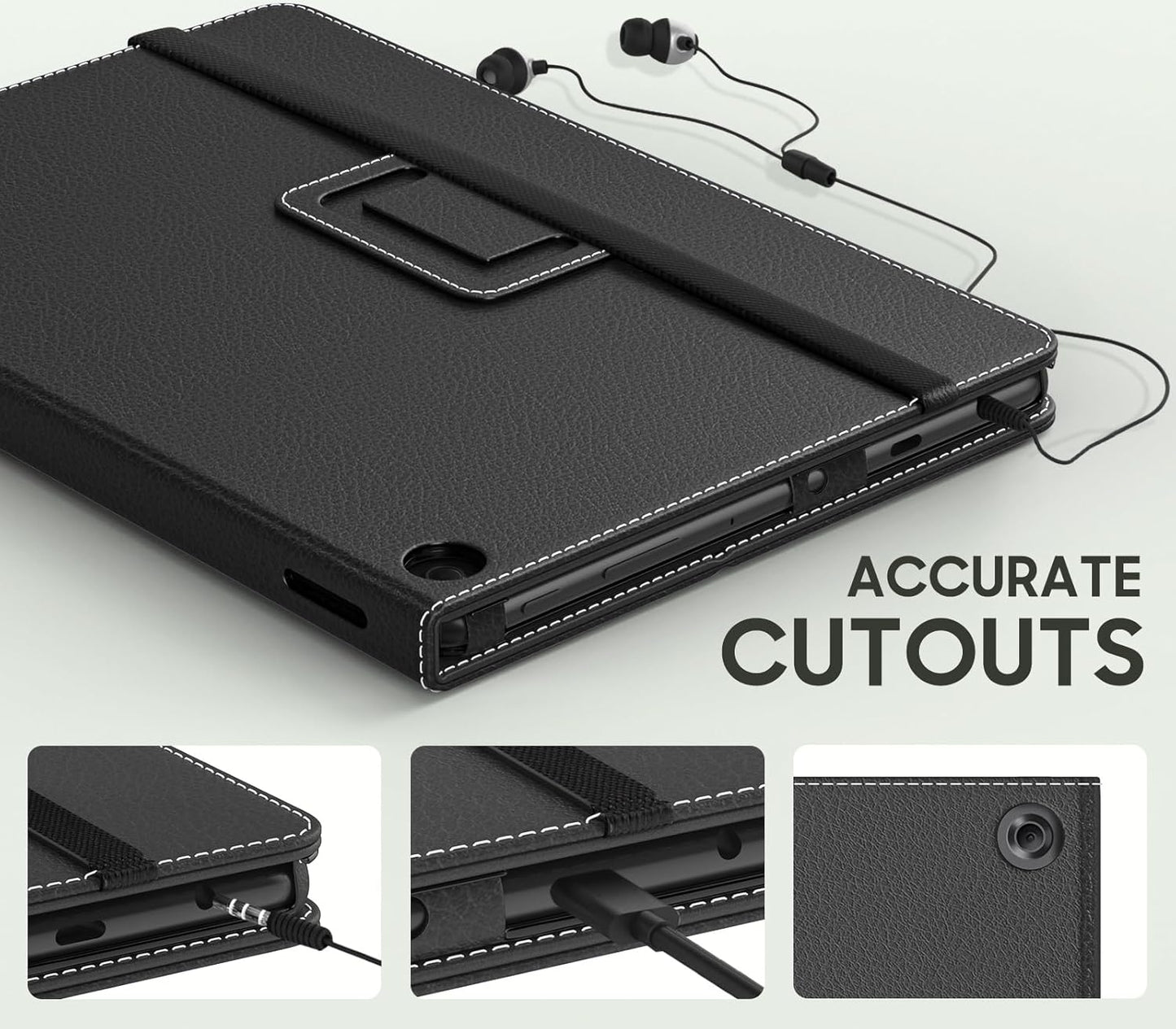 Case Fits All-New Amazon Kindle Fire HD 10 & 10 plus Tablet (13Th/11Th Generation, 2023/2021 Release) 10.1" - Slim Folding Stand Cover with Auto Wake/Sleep, Black