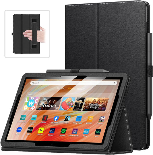 Case Fits All-New Amazon Kindle Fire HD 10 & 10 plus Tablet (13Th/11Th Generation, 2023/2021 Release) 10.1" - Slim Folding Stand Cover with Auto Wake/Sleep, Black