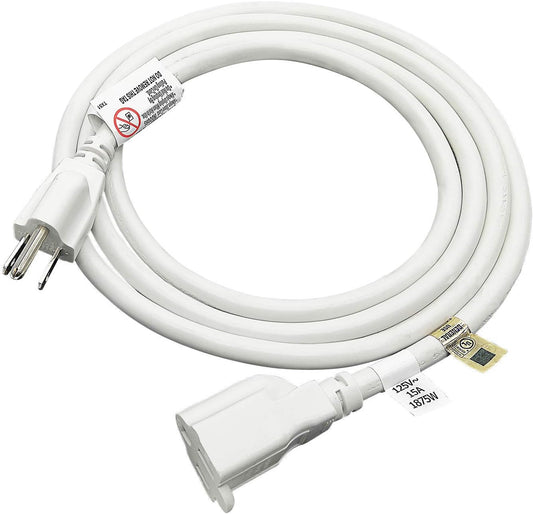 1875W Heavy Duty Extension Cord 6 Feet 14 AWG 15A White