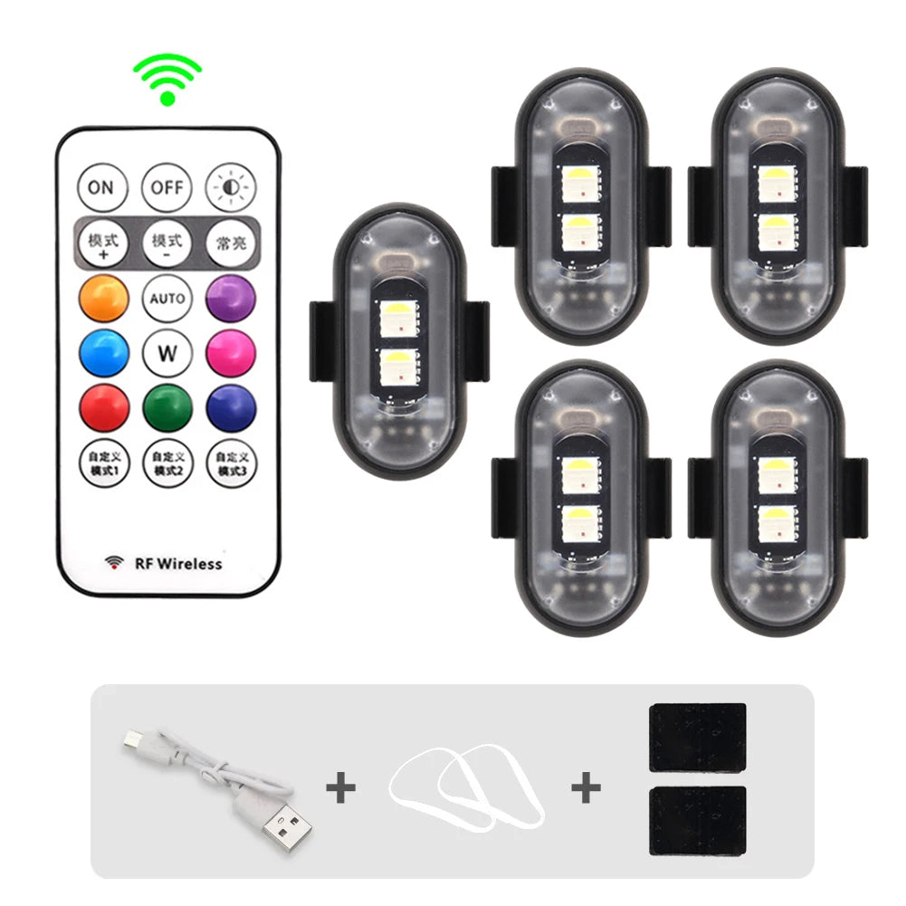 Wireless Light Aircraft Airplane Helicopter Warning Lights RGB Led Aircraft Strobe Lights Motorcycle Lights LED Flash Position