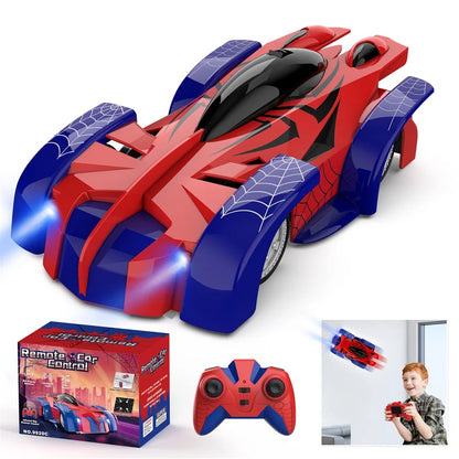 Spider-Man RC Wall Climbing Car Toy, Remote Control Stunt Car Xmas Gift, for 4-12 Years Old Kids, Red, Blue, Black