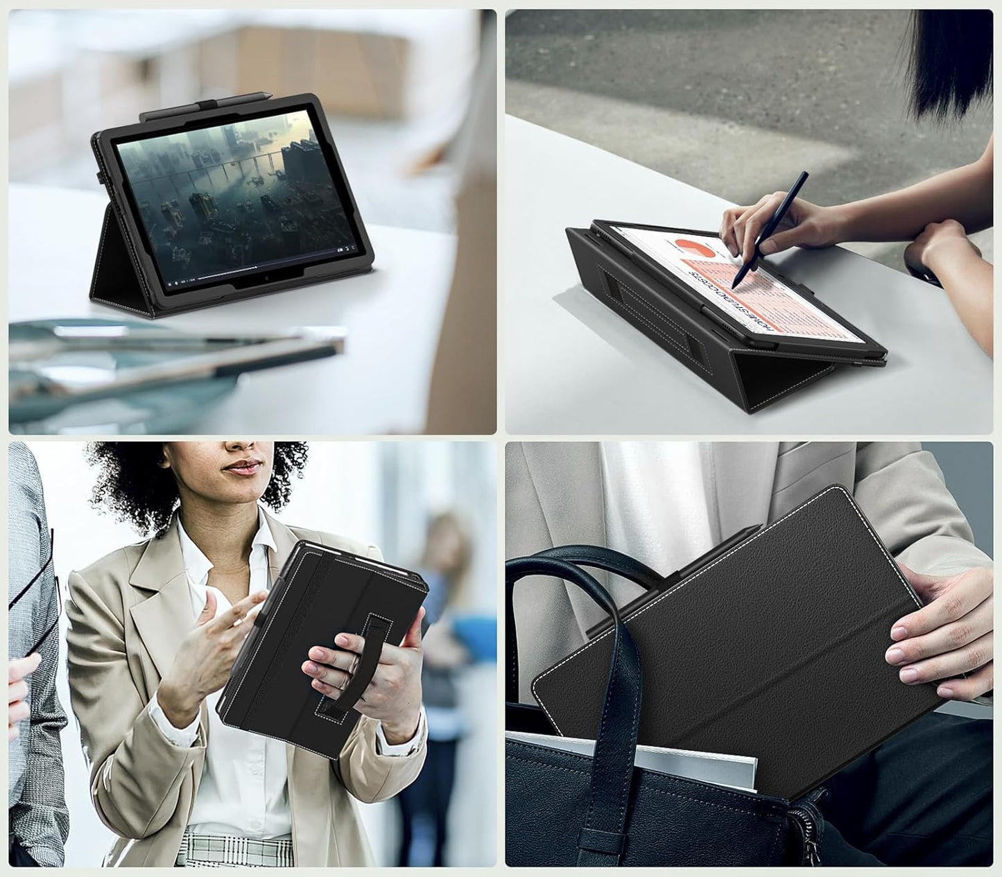 Case Fits All-New Amazon Kindle Fire HD 10 & 10 plus Tablet (13Th/11Th Generation, 2023/2021 Release) 10.1" - Slim Folding Stand Cover with Auto Wake/Sleep, Black