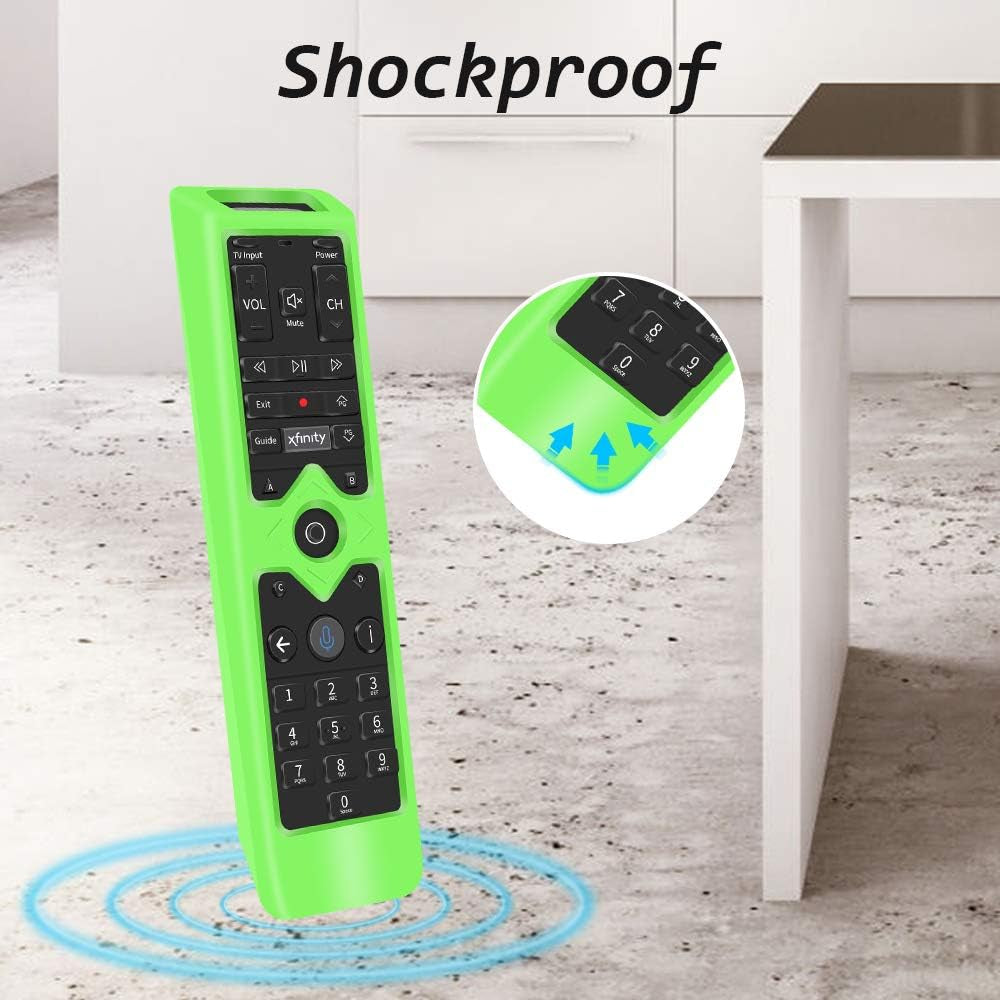 Remote Case Covers Holder for Xfinity Remote Control,Silicone Protective Case Skin for Xfinity Comcast XR15 Voice Control Remote,[Thicken Layer] Shock-Absorption Bumper Remote Back Covers-Glowgreen