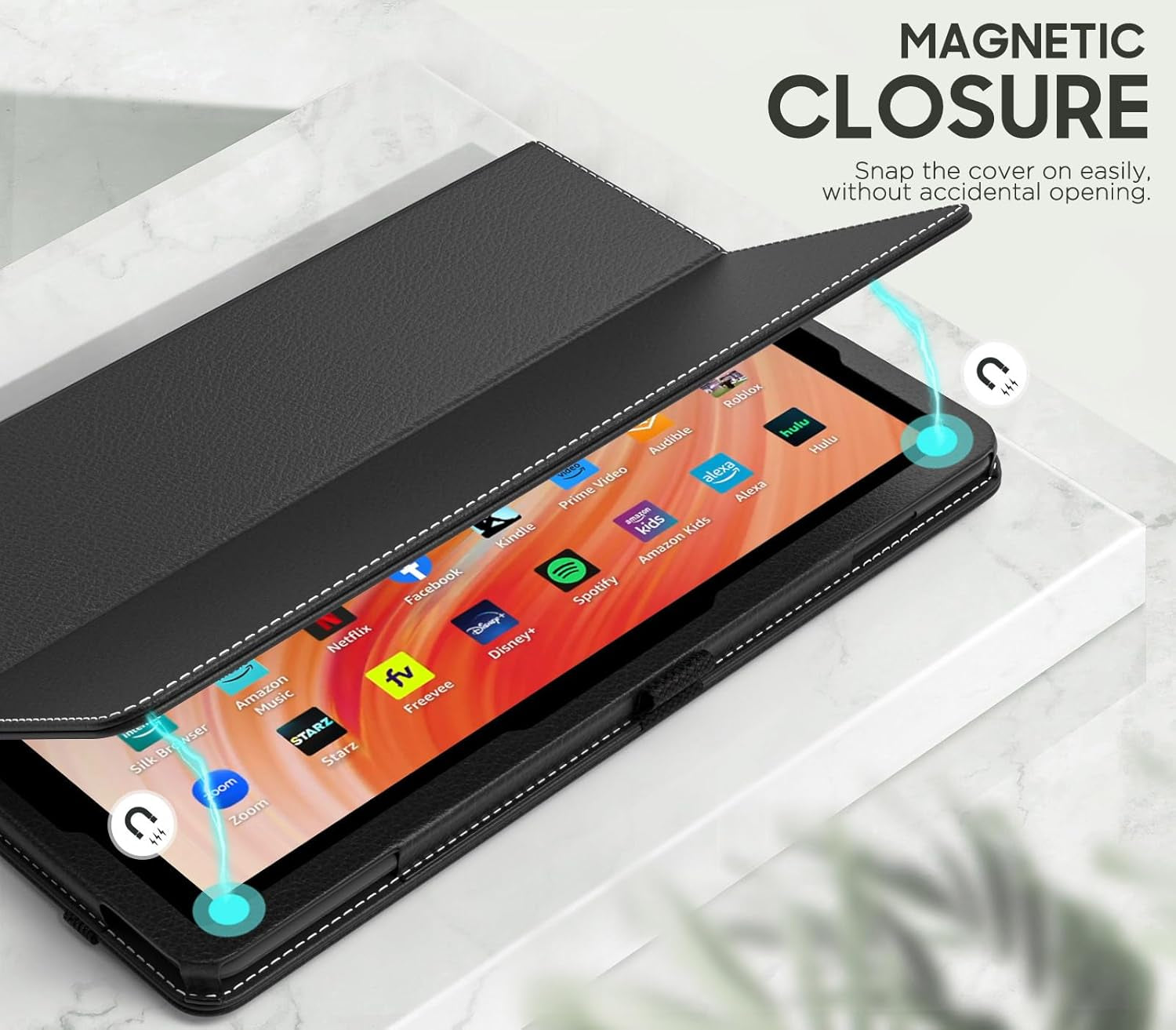 Case Fits All-New Amazon Kindle Fire HD 10 & 10 plus Tablet (13Th/11Th Generation, 2023/2021 Release) 10.1" - Slim Folding Stand Cover with Auto Wake/Sleep, Black