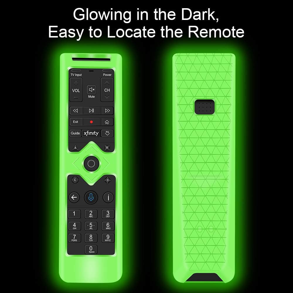 Remote Case Covers Holder for Xfinity Remote Control,Silicone Protective Case Skin for Xfinity Comcast XR15 Voice Control Remote,[Thicken Layer] Shock-Absorption Bumper Remote Back Covers-Glowgreen