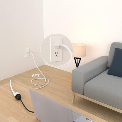 1875W Heavy Duty Extension Cord 6 Feet 14 AWG 15A White