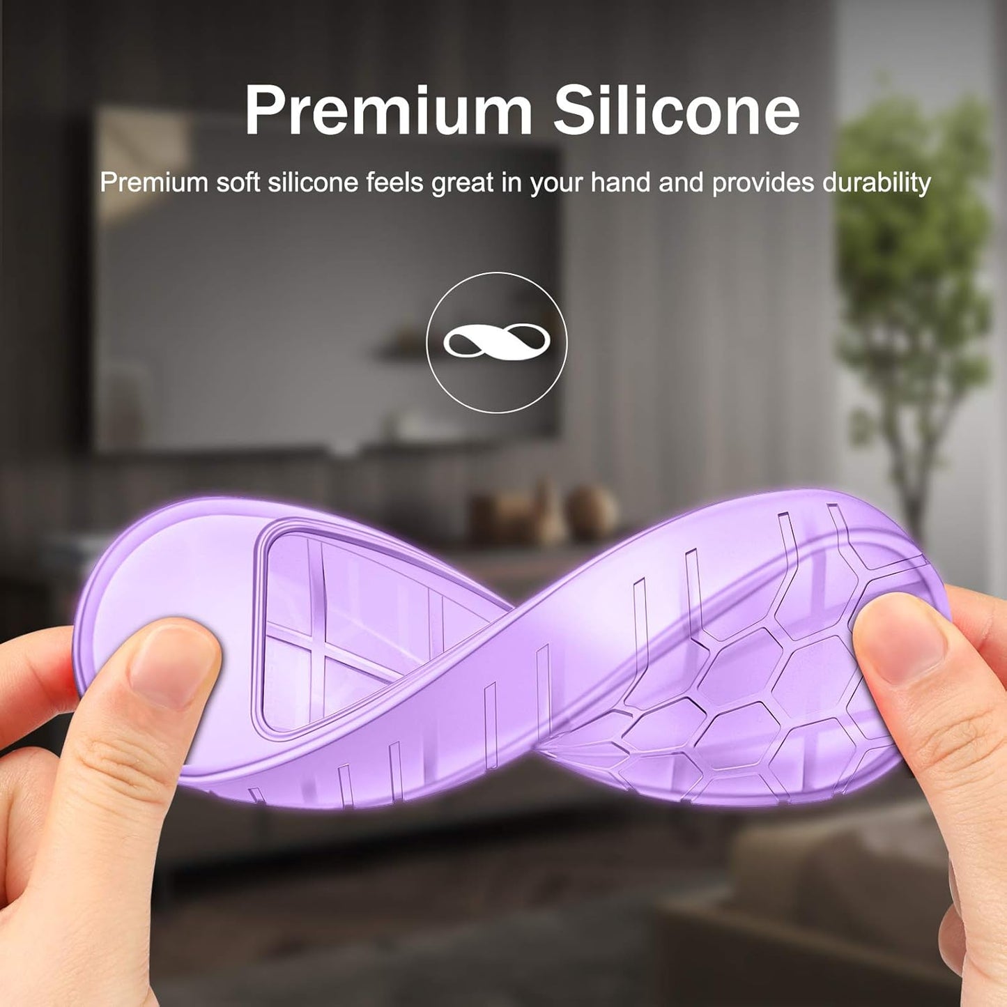 Protective Case for Chromecast with Google TV HD 2022 / 4K 2020 Voice Remote - Casebot Lightweight (Anti-Slip) Shockproof Silicone Cover for Chromecast Voice Remote Controller, Purple Glow